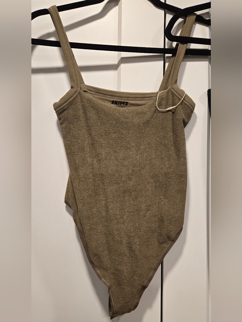 SKIMS Black And Brown Square-Neck Terry Lounge Body Suits (Set Of 2) - Picture 5 of 14